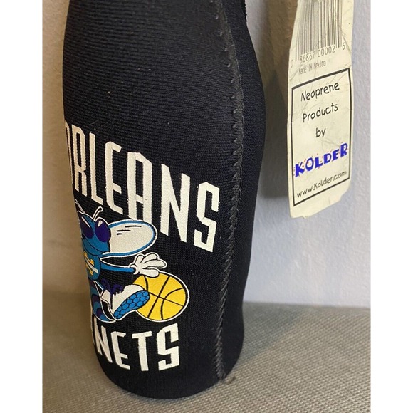 Vintage New Orleans Hornets NBA Basektball Stand up zip Beer Koozie / Cooler NWT - Picture 5 of 6